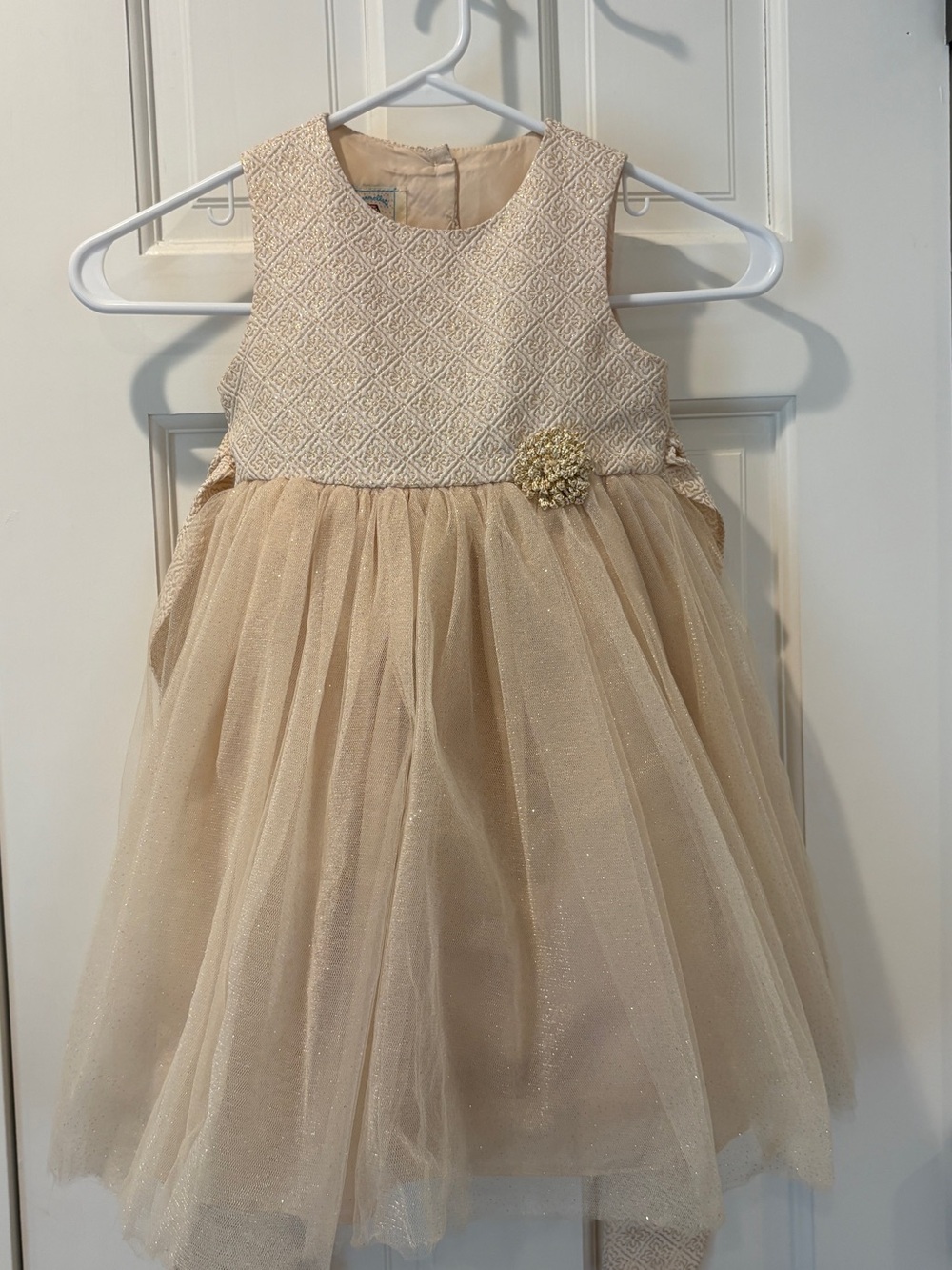 marmellata Cream Sparkle Tulle Party Dress